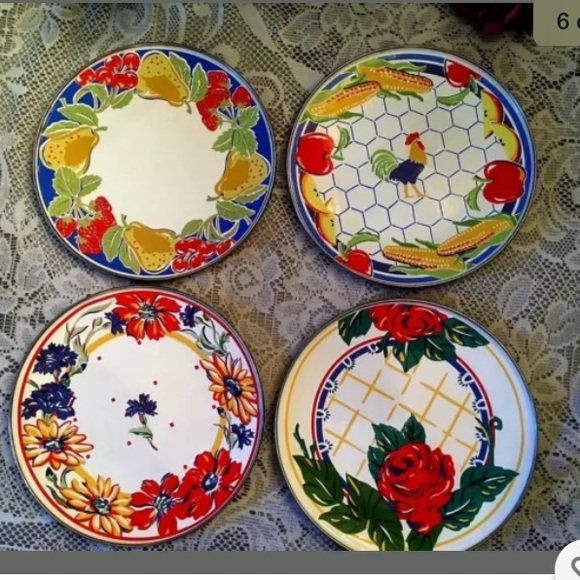 4 Neiman Enamel 9" Diameter Dinner Plates - Picture 6 of 8